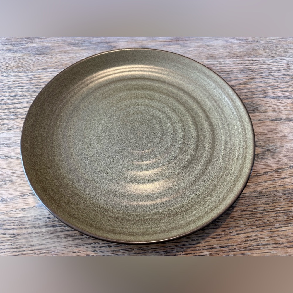222 Fifth Olive Green Stoneware Plate